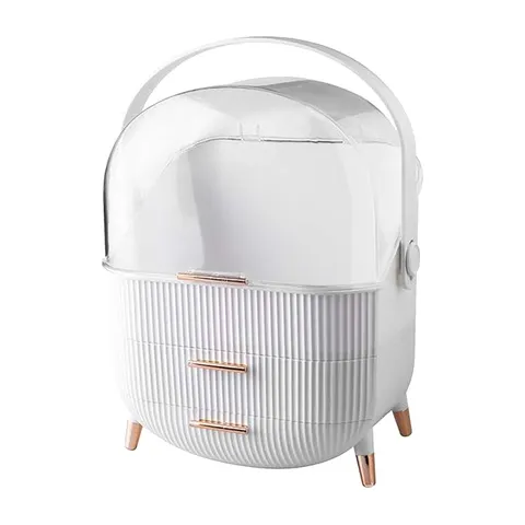 Portable Travel Makeup Organizer Case (White)